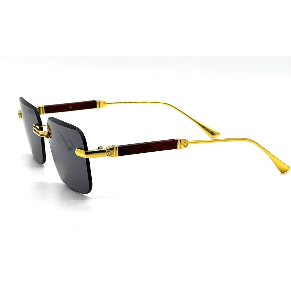 Sunglasses Gold Dark Black Lens Men's Fashion Eyewear Outdoor Festival Music New